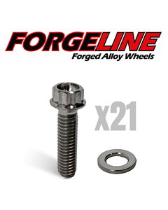 Natural Titanium Beadlock Bolt and Washer Kit for Forgeline Wheels (21) 13.5 mm Washers